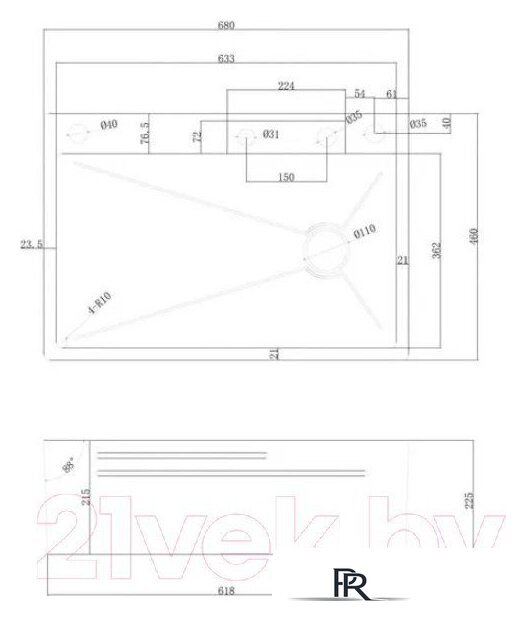 Кухонная мойка Abber Wasser Kreis AF2194B (черный матовый) - Изображение №4 — Интернет-магазин ПроЗаказ