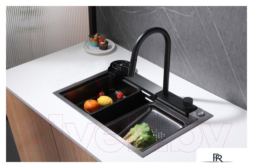 Кухонная мойка Abber Wasser Kreis AF2194B (черный матовый) - Изображение №3 — Интернет-магазин ПроЗаказ