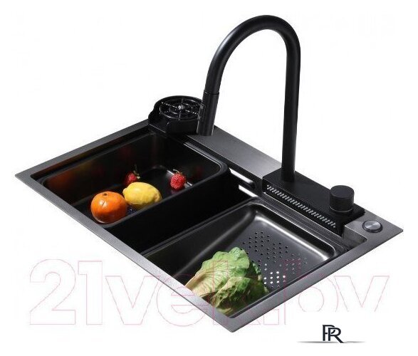 Кухонная мойка Abber Wasser Kreis AF2194B (черный матовый) - Изображение №2 — Интернет-магазин ПроЗаказ