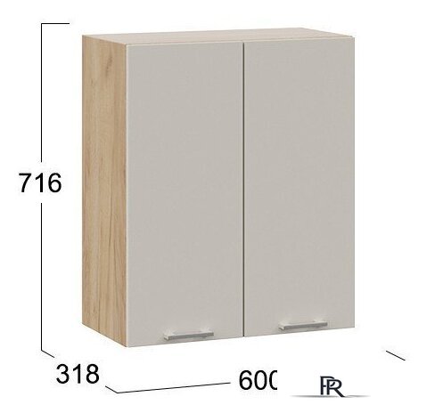 Шкаф навесной Трия Габриэлла 1В6 (дуб крафт золотой/крем) - Изображение №3 — Интернет-магазин ПроЗаказ