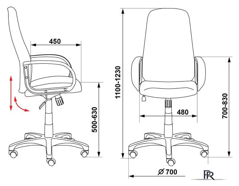 Офисное кресло Бюрократ CH-808AXSN/TW-10 - Изображение №6 — Интернет-магазин ПроЗаказ