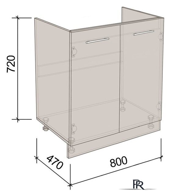 Шкаф напольный Артём-Мебель 800мм СН-114.22 (бетон спаркс) - Изображение №4 — Интернет-магазин ПроЗаказ