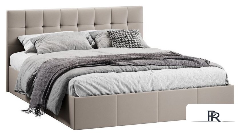 Кровать Трия Эмма с ПМ 160x200 (велюр Confetti Smoke) - Изображение №3 — Интернет-магазин ПроЗаказ