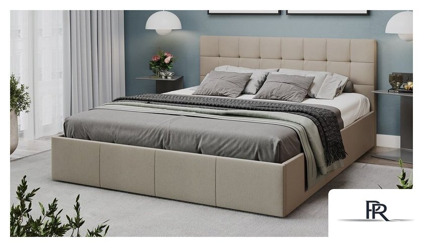 Кровать Трия Эмма с ПМ 160x200 (велюр Confetti Smoke) - Изображение №4 — Интернет-магазин ПроЗаказ