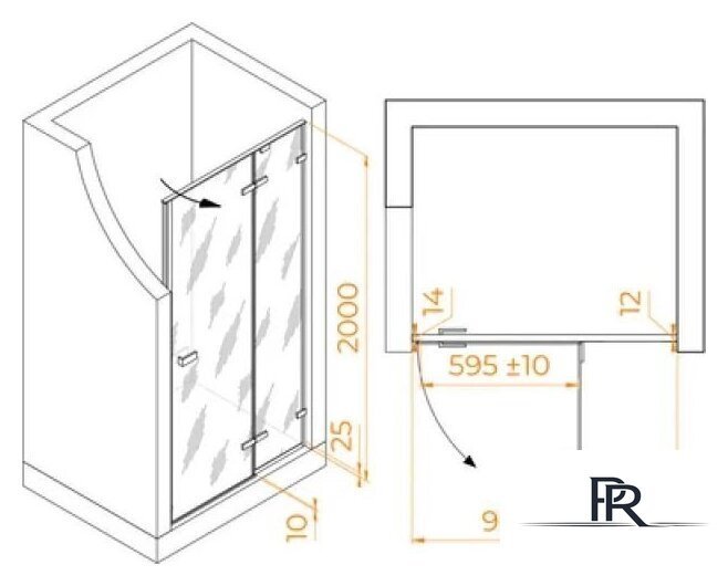 Душевая дверь RGW SV-004Gr 353200410-110 - Изображение №2 — Интернет-магазин ПроЗаказ