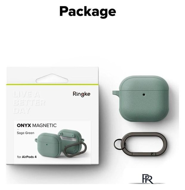 Чехол Ringke Onyx Magnetic для Airpods 4 Sage Green - Изображение №11 — Интернет-магазин ПроЗаказ
