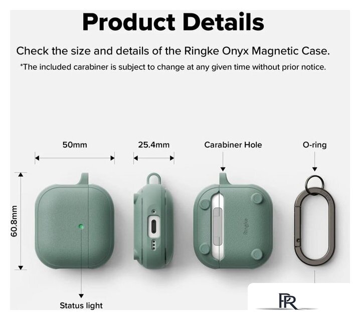 Чехол Ringke Onyx Magnetic для Airpods 4 Sage Green - Изображение №9 — Интернет-магазин ПроЗаказ