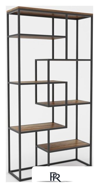 Стеллаж Hype Mebel Зиг-Заг-2 120x200 (черный/дуб галифакс олово) - Изображение №1 — Интернет-магазин ПроЗаказ