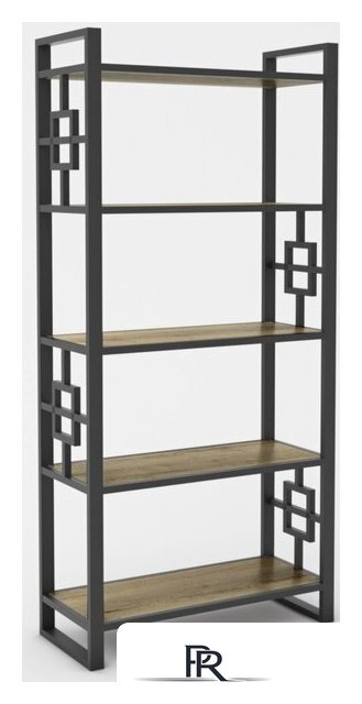 Стеллаж Hype Mebel Квадро 80x170 (черный/дуб галифакс олово) - Изображение №1 — Интернет-магазин ПроЗаказ