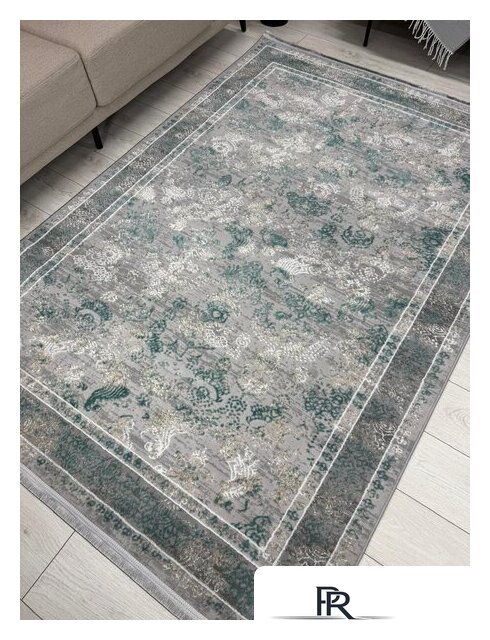 Ковер для жилой комнаты Radjab Carpet Афина Прямоугольник 9008A 12799RK (1.6x2.3, Grey/Green) - Изображение №4 — Интернет-магазин ПроЗаказ