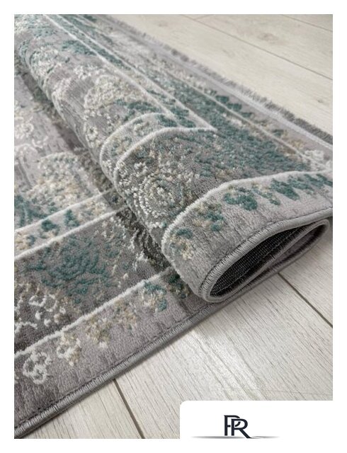 Ковер для жилой комнаты Radjab Carpet Афина Прямоугольник 9008A 12799RK (1.6x2.3, Grey/Green) - Изображение №5 — Интернет-магазин ПроЗаказ