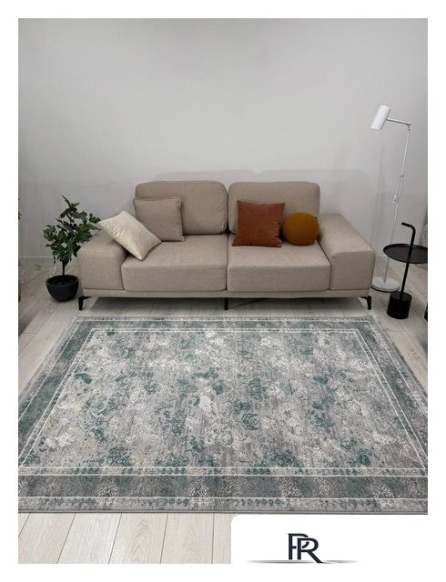 Ковер для жилой комнаты Radjab Carpet Афина Прямоугольник 9008A 12799RK (1.6x2.3, Grey/Green) - Изображение №3 — Интернет-магазин ПроЗаказ