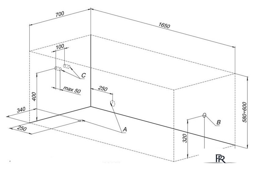 Ванна Aquanet Bright 165x70 - Изображение №6 — Интернет-магазин ПроЗаказ