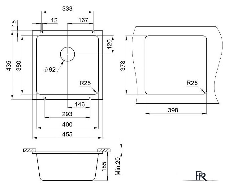 Кухонная мойка Granula GR-3801 (черный) - Изображение №3 — Интернет-магазин ПроЗаказ