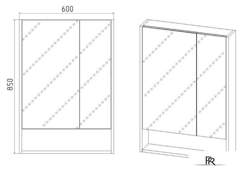  Viant Шкаф с зеркалом Мальта 60 VMAL60-ZSH - Изображение №5 — Интернет-магазин ПроЗаказ