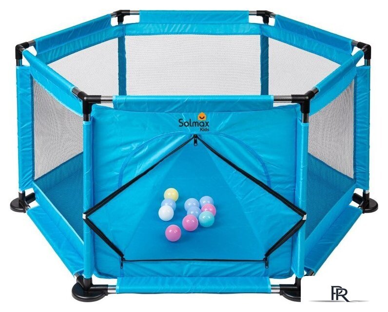 Игровой манеж Solmax&Kids С шариками ZV97036 (синий) - Изображение №1 — Интернет-магазин ПроЗаказ