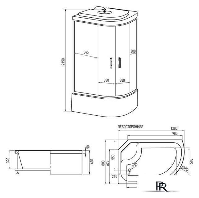 Душевая кабина Erlit ER3512TPL-C3-RUS 120x80 - Изображение №8 — Интернет-магазин ПроЗаказ