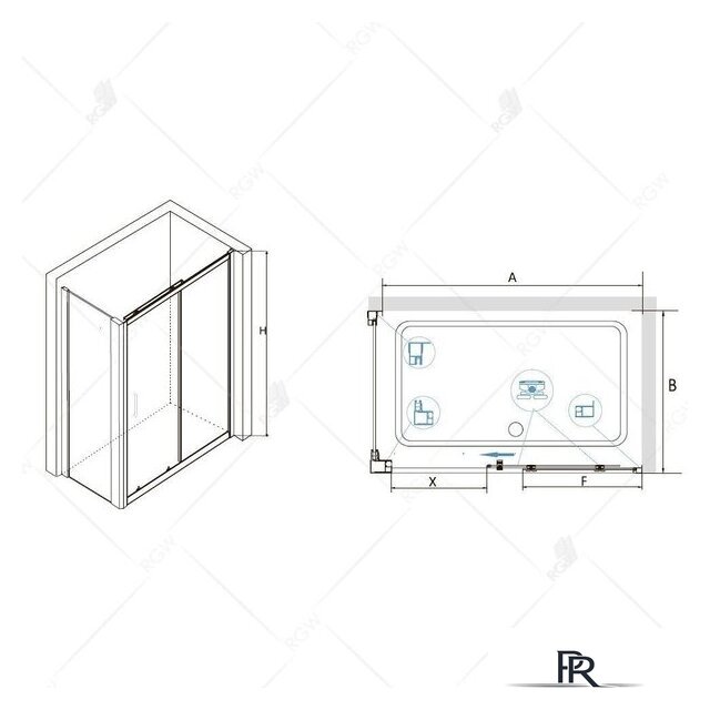 Душевой уголок RGW CL-48 32094896-011 160x90 (хром/прозрачное стекло) - Изображение №3 — Интернет-магазин ПроЗаказ