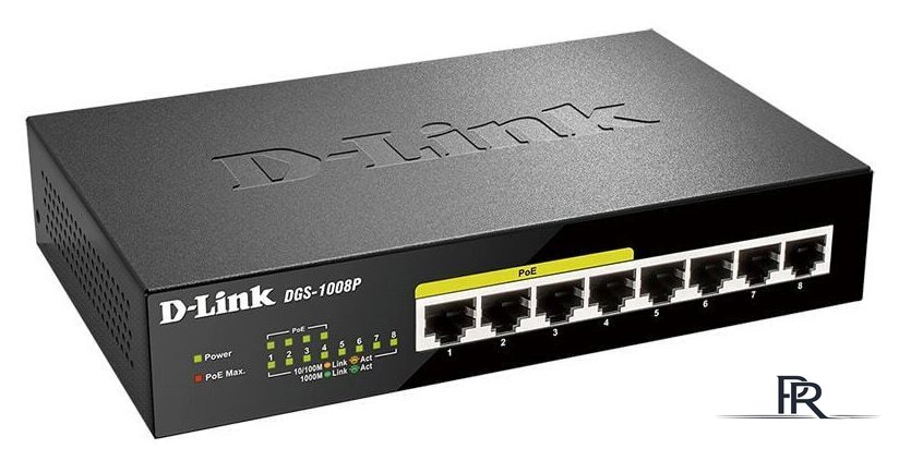Неуправляемый коммутатор D-Link DGS-1008P/E1A - Изображение №2 — Интернет-магазин ПроЗаказ