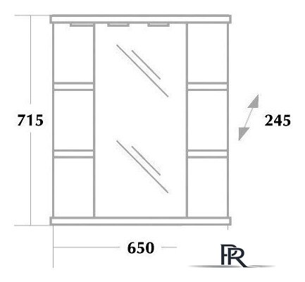  Onika Шкаф с зеркалом Глория 65.02 правый (белый) [206507] - Изображение №2 — Интернет-магазин ПроЗаказ