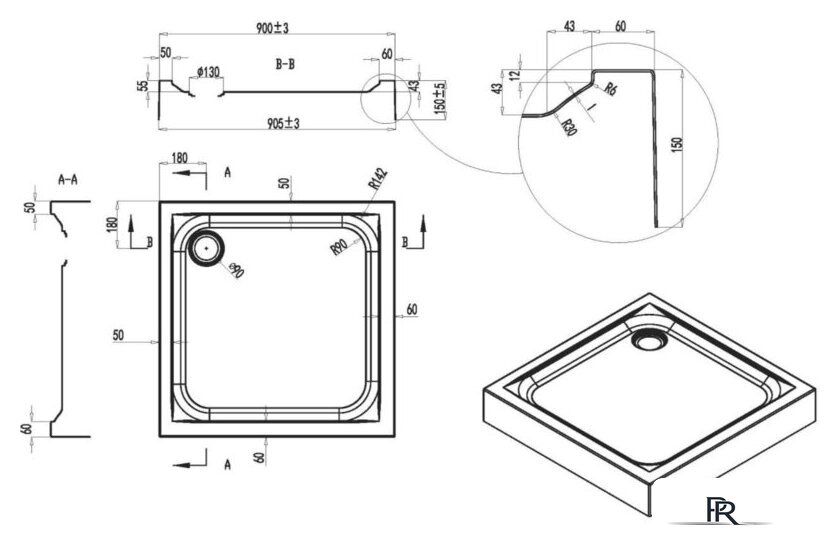 Душевой поддон AM.PM Gem W90T-403-090W - Изображение №2 — Интернет-магазин ПроЗаказ