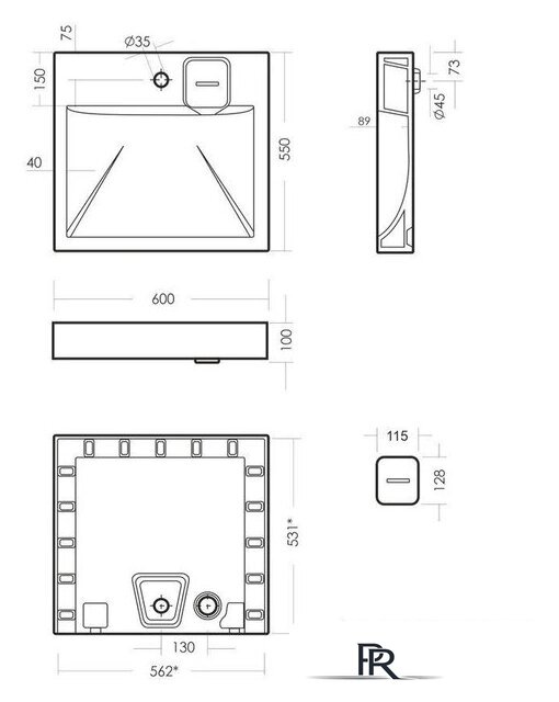 Умывальник Sanita Space 55 WB.WM/Space/55-C/WHT.G/S1 - Изображение №12 — Интернет-магазин ПроЗаказ