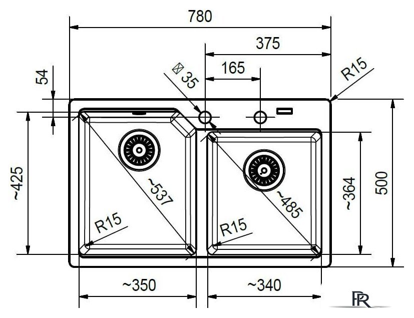Кухонная мойка Franke Urban UBG 620-78 (бежевый) - Изображение №2 — Интернет-магазин ПроЗаказ
