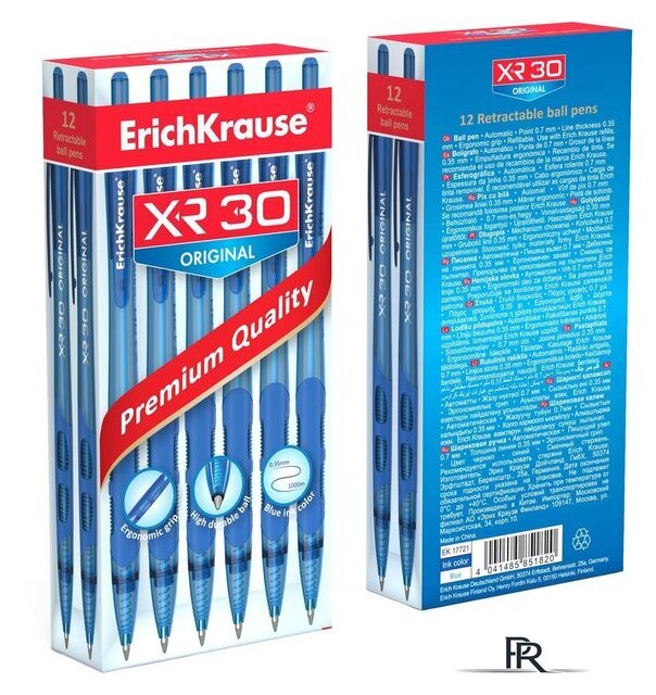 Набор шариковых ручек Erich Krause XR-30 Original синий 43620 (12 шт) - Изображение №5 — Интернет-магазин ПроЗаказ
