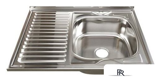 Кухонная мойка Mixline 528181 (правая, полированная, 0.8 мм) - Изображение №1 — Интернет-магазин ПроЗаказ
