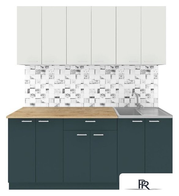 Готовая кухня Агута Альфа 1.8/60 (бензин/холодный серый/дуб бунратти) - Изображение №1 — Интернет-магазин ПроЗаказ