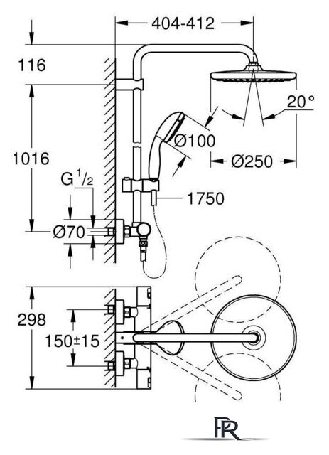 Душевая система  Grohe Start System 250 266772430 - Изображение №7 — Интернет-магазин ПроЗаказ