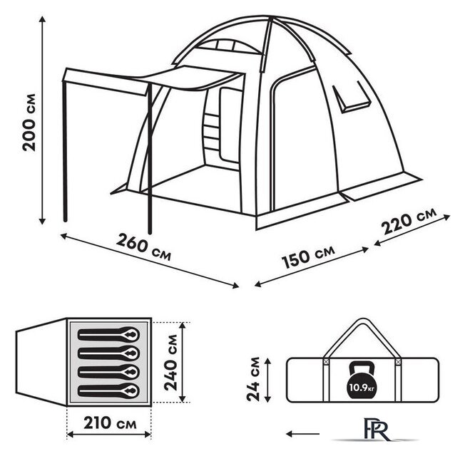Кемпинговая палатка RSP Outdoors Sharl 4 - Изображение №17 — Интернет-магазин ПроЗаказ