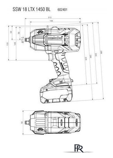 Гайковерт Metabo SSW 18 LTX 1450 BL 602401850 (без АКБ) - Изображение №2 — Интернет-магазин ПроЗаказ