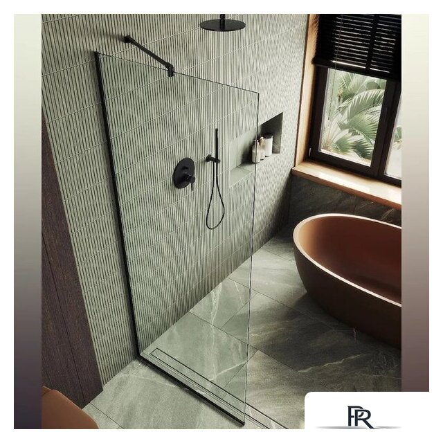 Душевая стенка MaybahGlass 195x89 MGD-689-6у (прозрачное стекло/черный) - Изображение №5 — Интернет-магазин ПроЗаказ