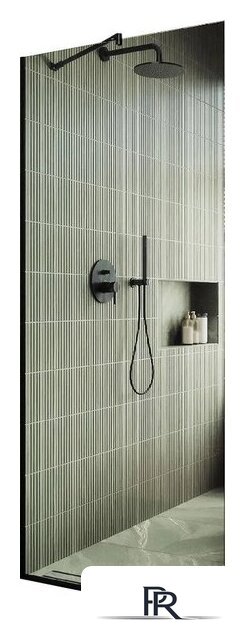 Душевая стенка MaybahGlass 195x89 MGD-689-6у (прозрачное стекло/черный) - Изображение №1 — Интернет-магазин ПроЗаказ