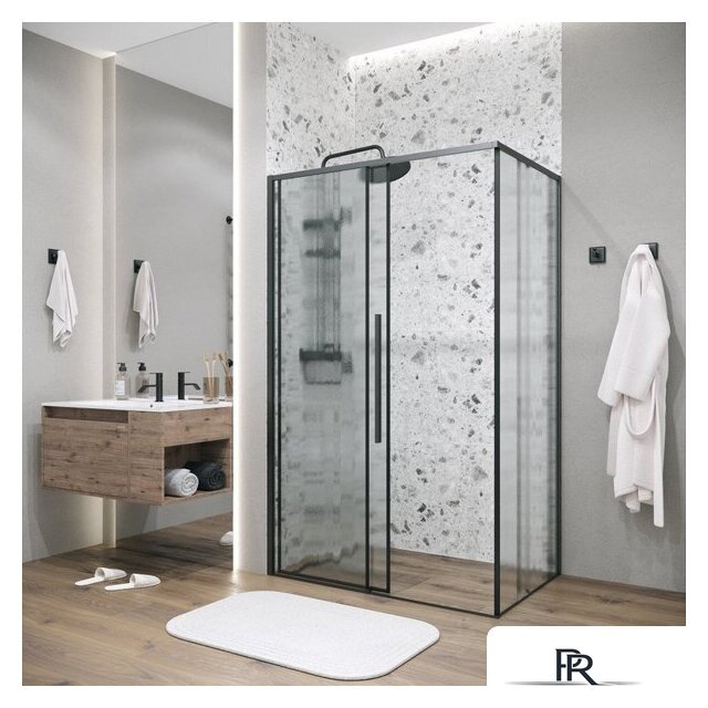 Душевой уголок Grossman Galaxy 100x90x195 120.K33.01.1090.21.02 (черный матовый/стекло шиншилла) - Изображение №8 — Интернет-магазин ПроЗаказ