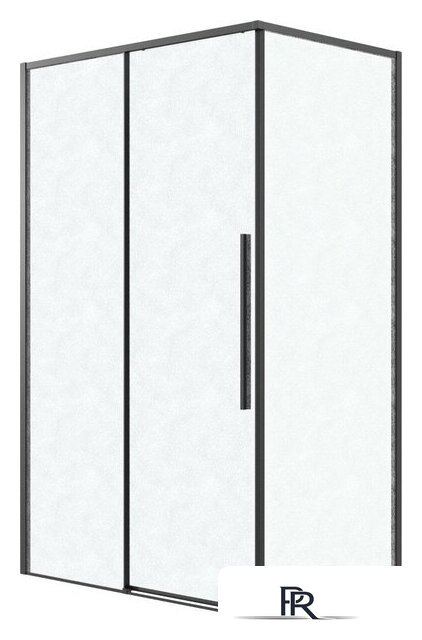 Душевой уголок Grossman Galaxy 100x90x195 120.K33.01.1090.21.02 (черный матовый/стекло шиншилла) - Изображение №1 — Интернет-магазин ПроЗаказ