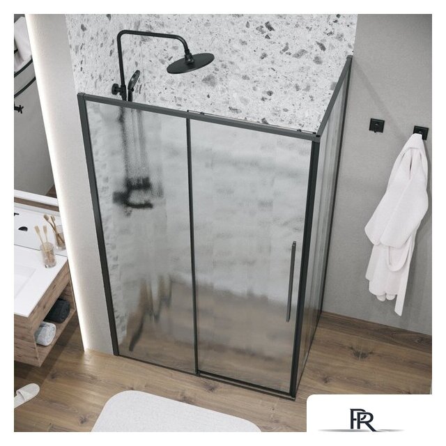 Душевой уголок Grossman Galaxy 100x90x195 120.K33.01.1090.21.02 (черный матовый/стекло шиншилла) - Изображение №9 — Интернет-магазин ПроЗаказ