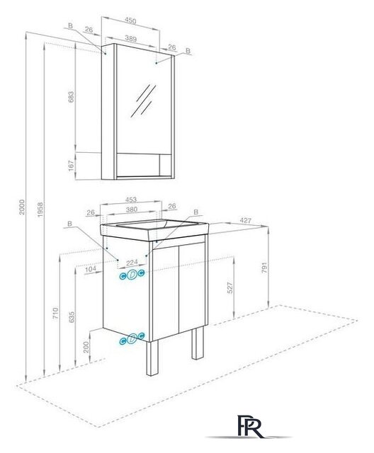  Акватон Тумба под умывальник Сканди Doors 45 1A278701SD010 (белый) - Изображение №10 — Интернет-магазин ПроЗаказ