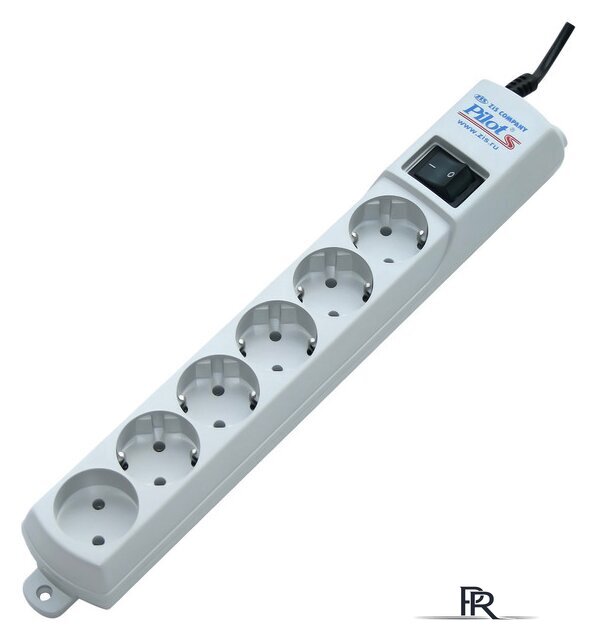 Сетевой фильтр ZIS Pilot S 6 розеток, 3 м, серый - Изображение №1 — Интернет-магазин ПроЗаказ