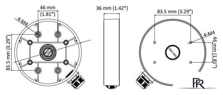 Крепление для камер видеонаблюдения Hikvision DS-1280ZJ-DM55 - Изображение №2 — Интернет-магазин ПроЗаказ