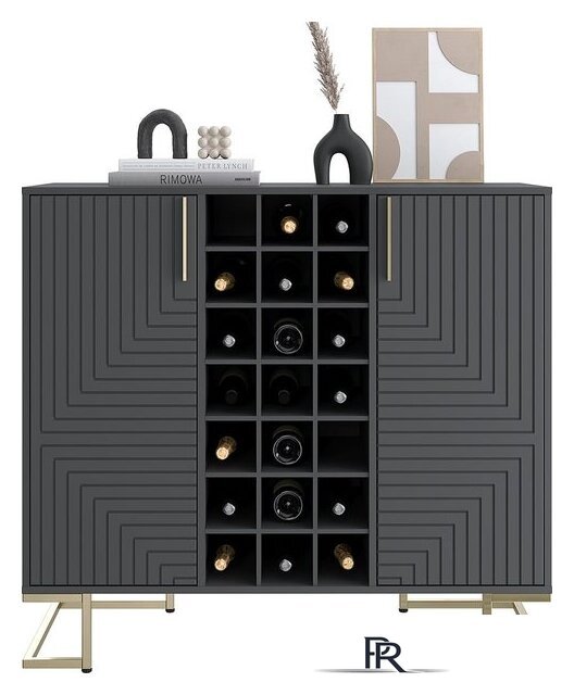 Комоды, тумбы Involux Неаполь 233H211 (графит/черный матовый/золото) - Изображение №2 — Интернет-магазин ПроЗаказ