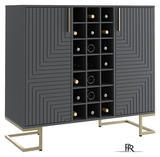 Комоды, тумбы Involux Неаполь 233H211 (графит/черный матовый/золото) - Изображение №1 — Интернет-магазин ПроЗаказ