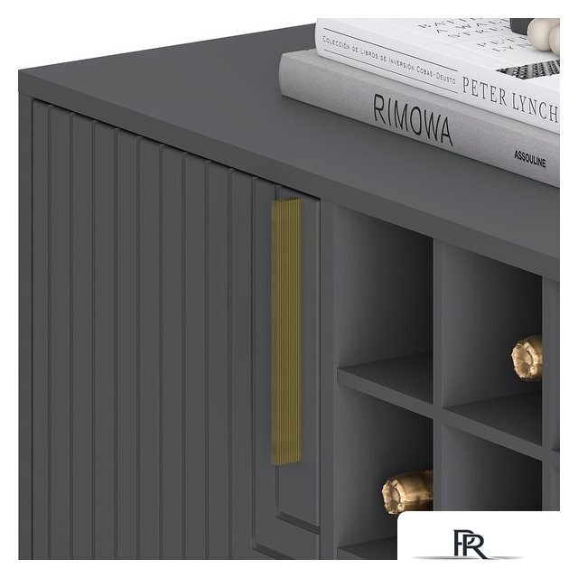 Комоды, тумбы Involux Неаполь 233H211 (графит/черный матовый/золото) - Изображение №4 — Интернет-магазин ПроЗаказ