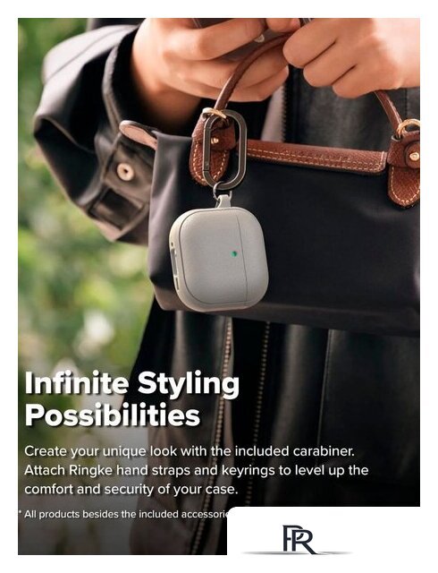 Чехол Ringke Onyx Magnetic для Airpods 4 Warm Gray - Изображение №5 — Интернет-магазин ПроЗаказ