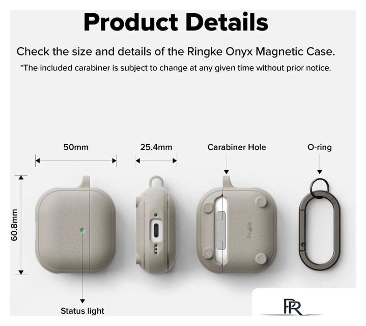 Чехол Ringke Onyx Magnetic для Airpods 4 Warm Gray - Изображение №9 — Интернет-магазин ПроЗаказ