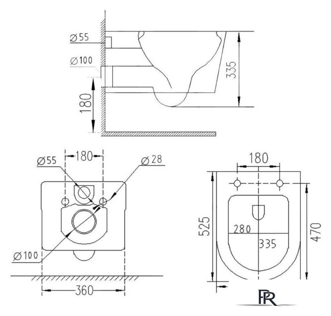 Унитаз подвесной Roxen Porto 530155-01 Rimless Soft Close - Изображение №12 — Интернет-магазин ПроЗаказ