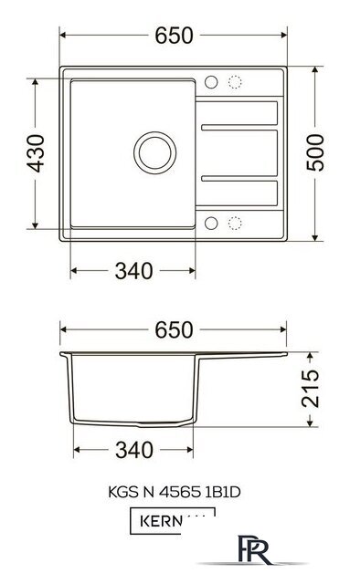 Кухонная мойка Kernau KGS V 4565A 1B1D Sand - Изображение №2 — Интернет-магазин ПроЗаказ