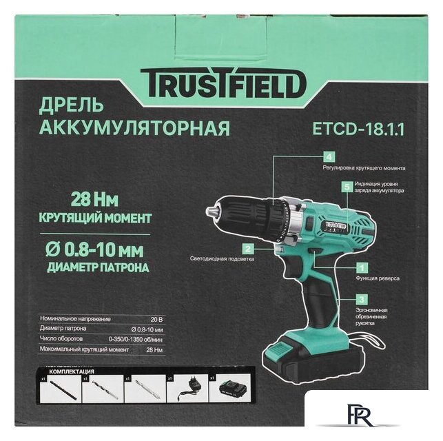 Дрель-шуруповерт Trustfield ETCD-18.1.1 (с 1-им АКБ) - Изображение №8 — Интернет-магазин ПроЗаказ