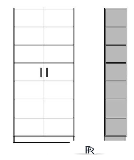 Шкаф-пенал Макс Стайл Falcon Fidji Egger 240x100x50 20C5050 (белый классический W960 ST7) - Изображение №3 — Интернет-магазин ПроЗаказ